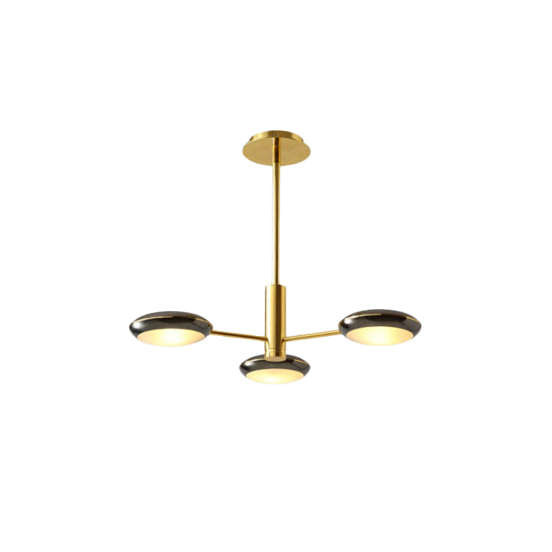 Starburst Chandelier Lighting with Black/Silver Drum Shade Postmodern 3/4/5 Heads Metal Hanging Ceiling Light for Living Room Clearhalo 'Ceiling Lights' 'Chandeliers' 'Modern Chandeliers' 'Modern' Lighting' 1043986