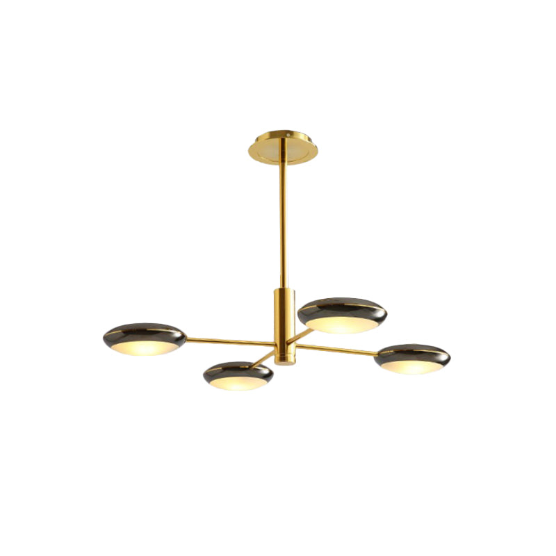 Starburst Chandelier Lighting with Black/Silver Drum Shade Postmodern 3/4/5 Heads Metal Hanging Ceiling Light for Living Room Clearhalo 'Ceiling Lights' 'Chandeliers' 'Modern Chandeliers' 'Modern' Lighting' 1043991