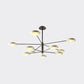 Starburst Chandelier Lighting with Black/Silver Drum Shade Postmodern 3/4/5 Heads Metal Hanging Ceiling Light for Living Room Clearhalo 'Ceiling Lights' 'Chandeliers' 'Modern Chandeliers' 'Modern' Lighting' 1044037