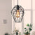 1 Head Wire Cage Ceiling Pendant Light Industrial Black Metallic Ceiling Fixture with Geometric Shade Black Clearhalo 'Art Deco Pendants' 'Black' 'Cast Iron' 'Ceiling Lights' 'Ceramic' 'Crystal' 'Industrial Pendants' 'Industrial' 'Metal' 'Middle Century Pendants' 'Pendant Lights' 'Pendants' 'Rustic Pendants' 'Tiffany' Lighting' 104463