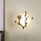 Flower Branch Bedside Mural Wall Lamp Opal Frosted Glass LED Asia Wall Mounted Light in Gold Clearhalo 'Wall Lamps & Sconces' 'Wall Lights' Lighting' 1046871