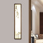 Acrylic Rectangle Mural Light Flush Mount Asian Brown LED Wall Light Sconce with Bamboo and House Pattern Clearhalo 'Wall Lamps & Sconces' 'Wall Lights' Lighting' 1046875
