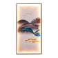 Rectangular Wall Mural Light Asia Fabric Tearoom LED Sconce with Fish/Elk Pattern, Blue Clearhalo 'Wall Lamps & Sconces' 'Wall Lights' Lighting' 1047006