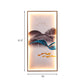Rectangular Wall Mural Light Asia Fabric Tearoom LED Sconce with Fish/Elk Pattern, Blue Clearhalo 'Wall Lamps & Sconces' 'Wall Lights' Lighting' 1047007