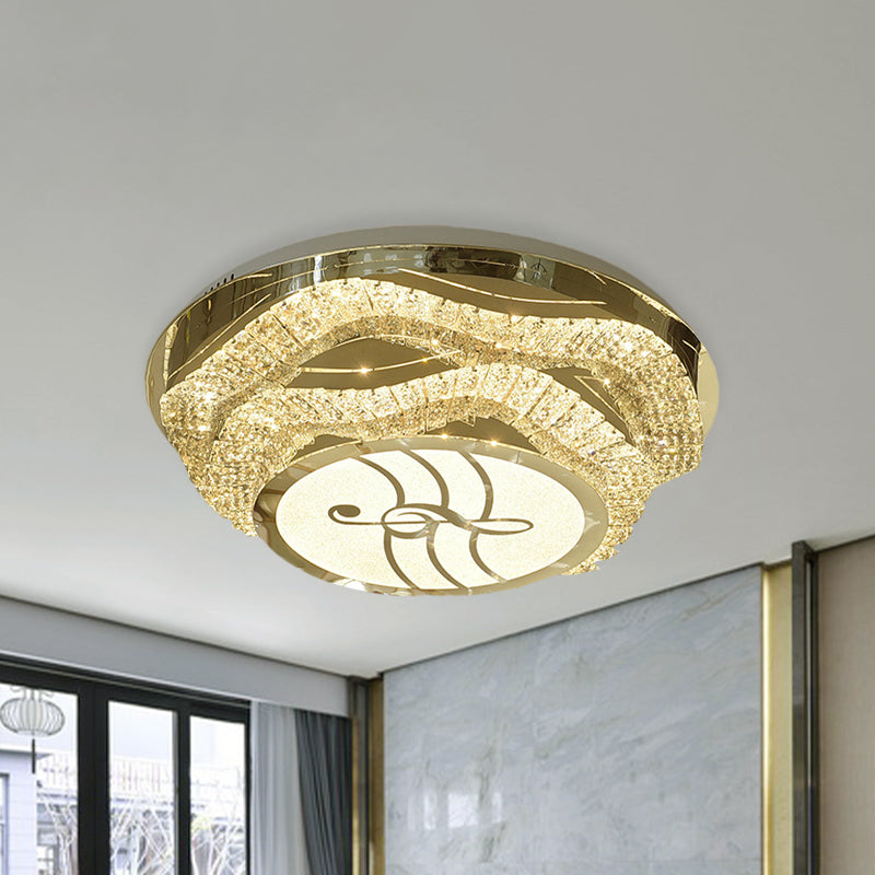 Hand-Cut Crystal Stainless Steel Flushmount Musical Note LED Simple Light Fixture Ceiling