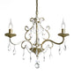 Candlestick Crystal Drip Ceiling Pendant Light Traditional 3 Lights Guest Room Chandelier in Gold Clearhalo 'Ceiling Lights' 'Chandeliers' Lighting' options 1047310