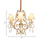 Fabric Shade Crystal Teardrop Chandelier Traditional 6-Bulb Hallway Ceiling Light in Gold Clearhalo 'Ceiling Lights' 'Chandeliers' Lighting' options 1047320