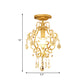 Gold Finish Scroll Semi Flush Lamp Fixture Modernist 1-Head Crystal Flush Mounted Light Clearhalo 'Ceiling Lights' 'Close To Ceiling Lights' 'Close to ceiling' 'Semi-flushmount' Lighting' 1047360