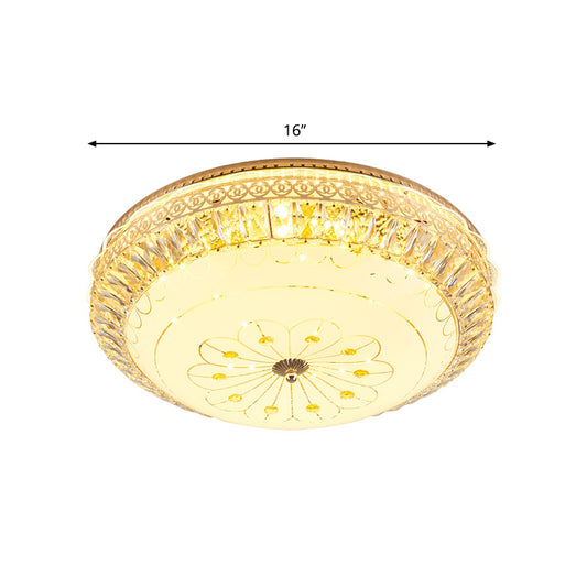 Gold Round Ceiling Mounted Light Modernism LED Crystal Flushmount Lighting for Bedroom Clearhalo 'Ceiling Lights' 'Close To Ceiling Lights' 'Close to ceiling' 'Flush mount' Lighting' 1047388