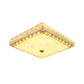 Crystal Block Squared Flush Lighting Modern LED Ceiling Mounted Fixture in Gold for Bedroom Clearhalo 'Ceiling Lights' 'Close To Ceiling Lights' 'Close to ceiling' 'Flush mount' Lighting' 1047391