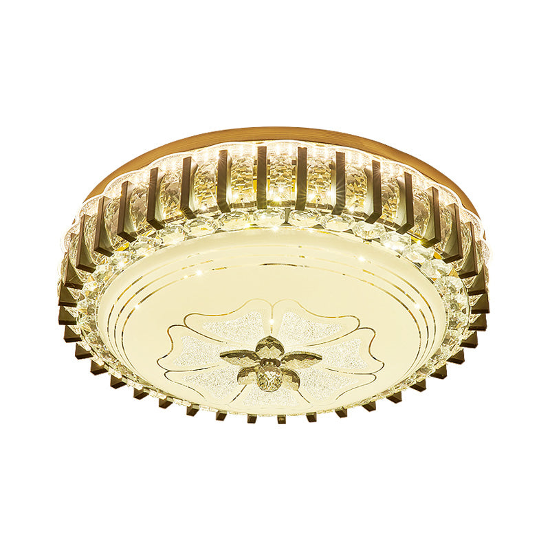 Black Drum Flushmount Lighting Modernism LED Crystal Ceiling Flush for Dining Room Clearhalo 'Ceiling Lights' 'Close To Ceiling Lights' 'Close to ceiling' 'Flush mount' Lighting' 1047420