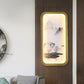 Chinese Ink Village/Lotus Mural Lamp Fabric Family Room LED Wall Mount Light in Gold Clearhalo 'Wall Lamps & Sconces' 'Wall Lights' Lighting' 1047540