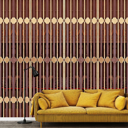 Whole Photography Original Wall Mural Decal for Bedroom Decoration with Railing Design in Natural Color Red Clearhalo 'Wall Decor' 'Wall Mural' 1048091