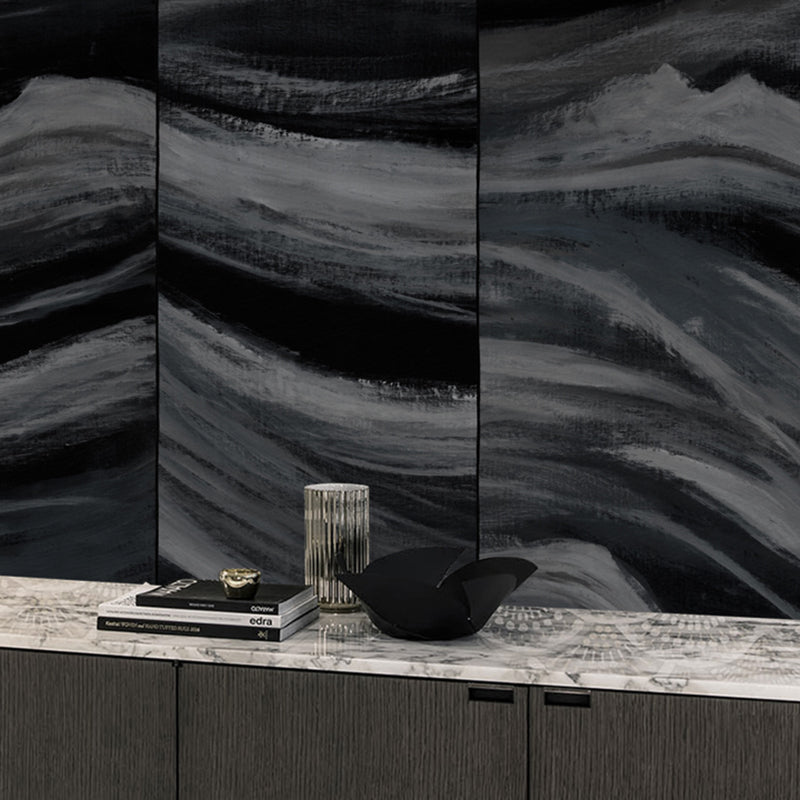 Extra Large Nordic Wall Art in Dark Color Geometries Wall Mural, Custom Size Available Clearhalo 'Wall Decor' 'Wall Mural' 1048115