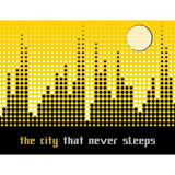 City Scenery Wall Mural Decal for Coffee Shop Decoration Nordic Wall Covering in Black and Yellow, Custom-Printed Clearhalo 'Wall Decor' 'Wall Mural' 1048581