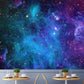 Big Luminous Galaxy Mural Wallpaper in Blue and Purple Non-Woven Fabric Wall Art for Home Decor, Made to Measure Clearhalo 'Wall Decor' 'Wall Mural' 1048661