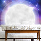 Purple and Blue Moon Mural Wallpaper Water-Resistant Wall Art for Theme Restaurant Decor Clearhalo 'Wall Decor' 'Wall Mural' 1048829