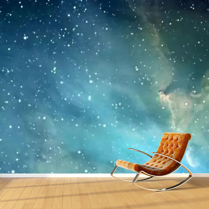 Modern Starry Sky Mural Wallpaper in Blue Ceiling Decorative Wall Covering, Made to Measure Blue Clearhalo 'Wall Decor' 'Wall Mural' 1048908