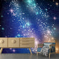 Custom Photo Nebula Wall Mural for Home Decoration in Blue and Yellow, Custom Size Available Clearhalo 'Wall Decor' 'Wall Mural' 1048972