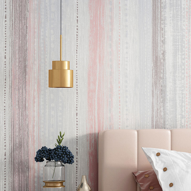 Soft Color Simplicity Wall Decor 20.5 in x 33 ft Vertical Stripes Wallpaper for Accent Wall Light Pink Clearhalo 'Modern wall decor' 'Modern' 'Wallpaper' Wall Decor' 1049116