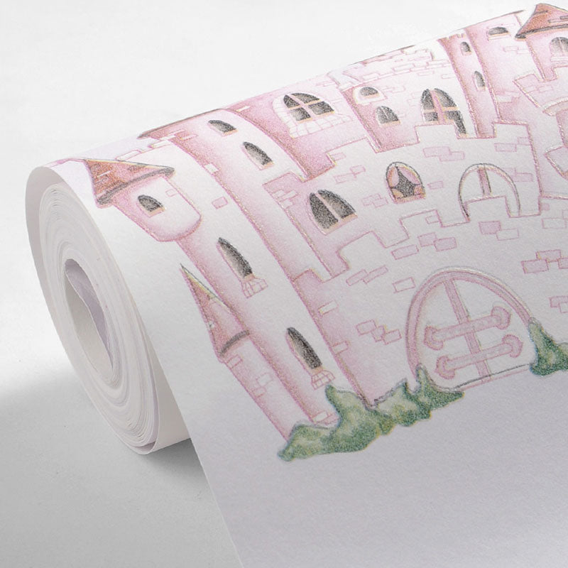 Moisture-Resistant Castle Wall Decor 33'L x 20.5"W Contemporary Wallpaper Roll for Children's Bedroom, Non-Pasted Light Purple Clearhalo 'Wall Decor' 'Wallpaper' 1049266