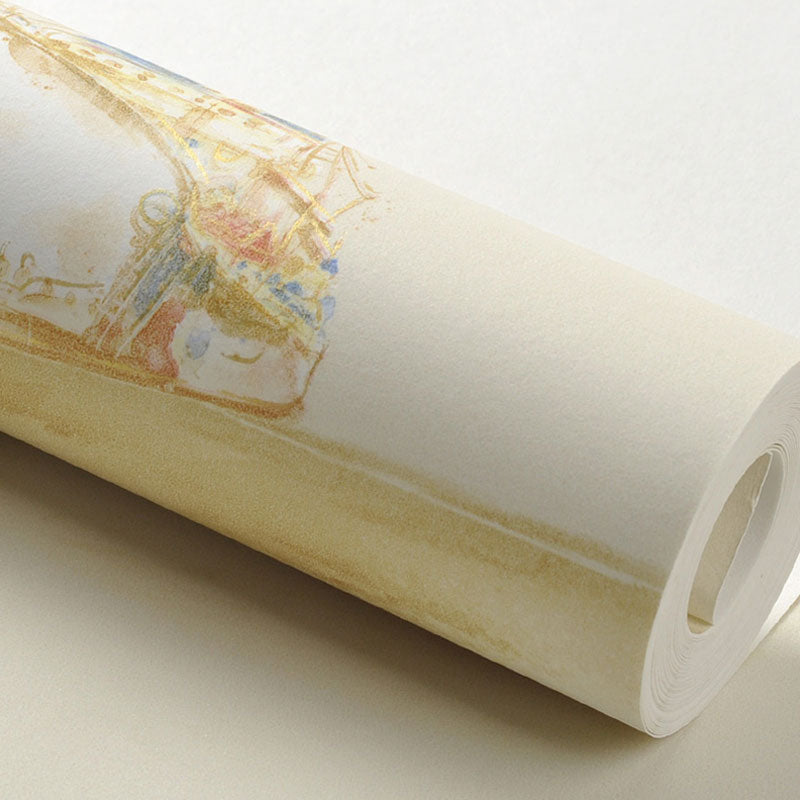 Sailing Boats Wallpaper Roll for Kid's Bedroom Minimalist Wall Covering, 33-foot x 20.5-inch Clearhalo 'Wall Decor' 'Wallpaper' 1049280