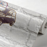 Cartoon Big Ben Wallpaper Roll Non-Woven Wall Decor for Children's Bedroom, 20.5"W x 33'L Clearhalo 'Wall Decor' 'Wallpaper' 1049344