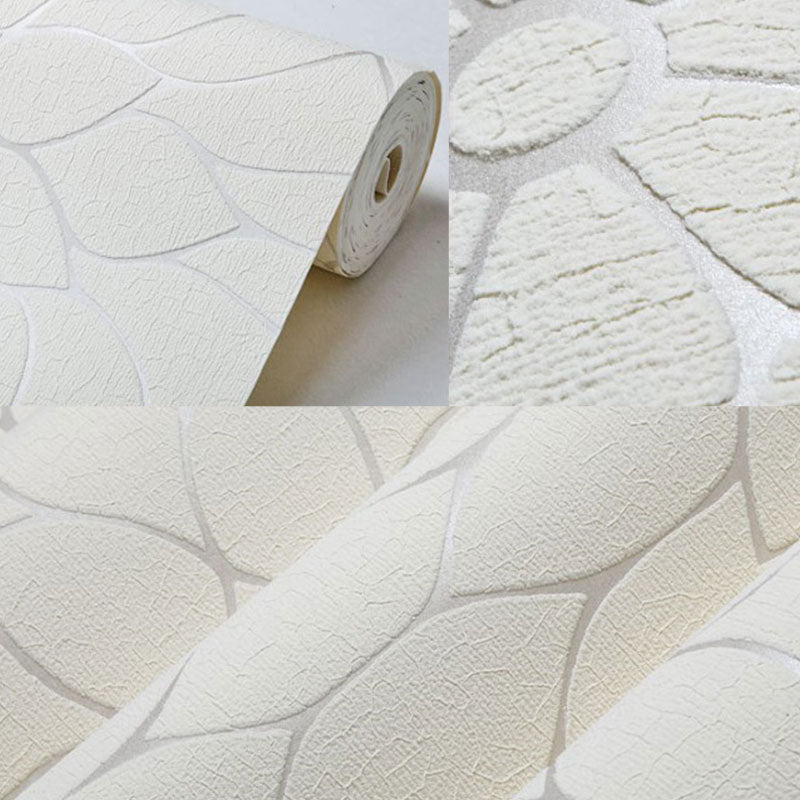 33' x 20.5" Flock Wall Decor in Natural Color Lotus Design Wallpaper Roll, Non-Pasted Clearhalo 'Modern wall decor' 'Modern' 'Wallpaper' Wall Decor' 1049363