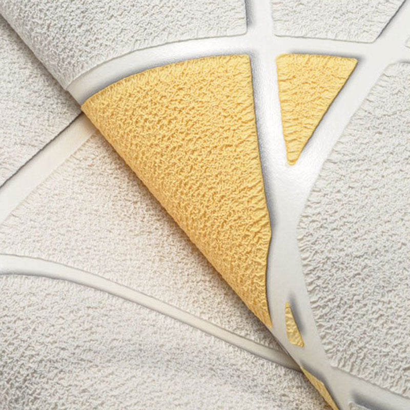 Neutral Color Flock Textured Wallpaper 31'L x 20.5"W Color Block Wall Decor for Accent Wall Yellow-White Clearhalo 'Modern wall decor' 'Modern' 'Wallpaper' Wall Decor' 1049395