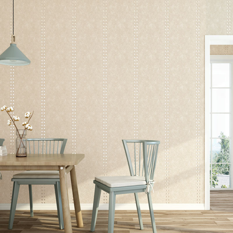 Stain-Resistant Vertical Stripe Wall Covering Flock Wallpaper for Guest Room Decoration Beige Clearhalo 'Modern wall decor' 'Modern' 'Wallpaper' Wall Decor' 1049417