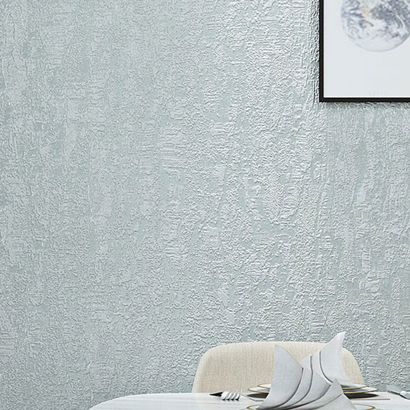 Silver Textured Wall Decor in Soft Color Plaster Wallpaper Roll for Living Room, 20.5 in x 33 ft Light Blue Clearhalo 'Modern wall decor' 'Modern' 'Wallpaper' Wall Decor' 1049453
