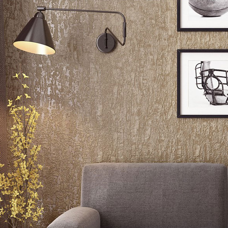 Silver Textured Wall Decor in Soft Color Plaster Wallpaper Roll for Living Room, 20.5 in x 33 ft Light Brown Clearhalo 'Modern wall decor' 'Modern' 'Wallpaper' Wall Decor' 1049457