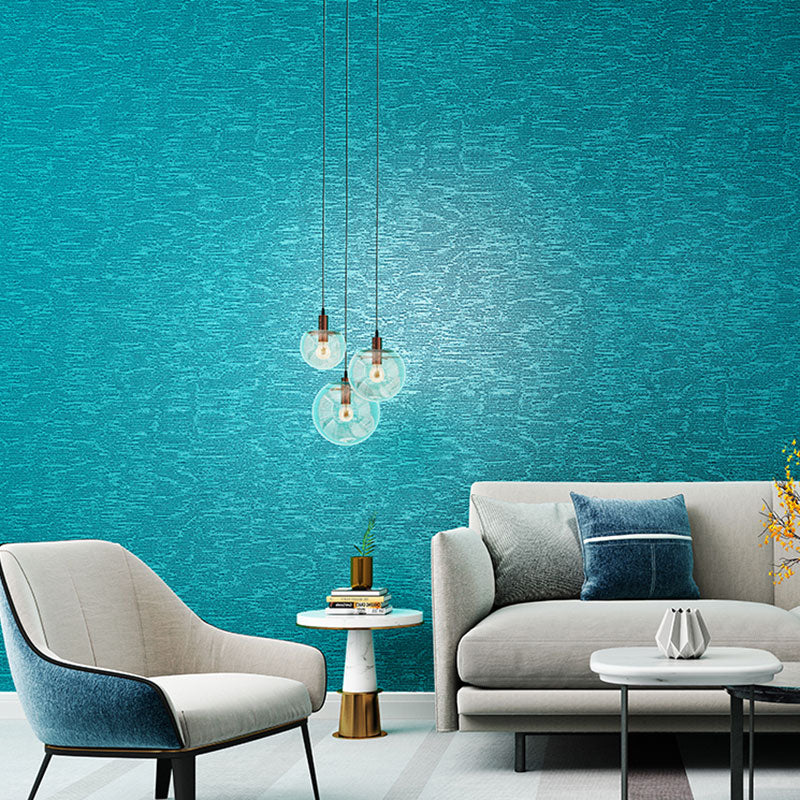 Gold Stamping Wall Decor 33 ft. x 20.5 in Wallpaper Roll for Living Room Decoration, Non-Pasted Peacock Blue Clearhalo 'Modern wall decor' 'Modern' 'Wallpaper' Wall Decor' 1049491