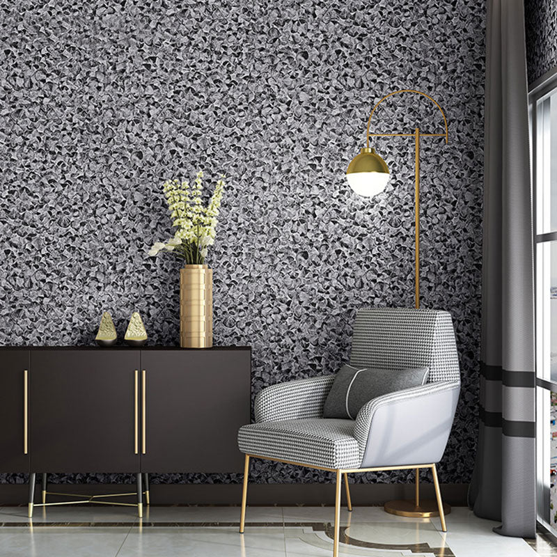 Ginkgo Leaves Wall Decor for Bedroom Plants Wallpaper Roll in Neutral Color, Stain-Resistant Dark Gray Clearhalo 'Modern wall decor' 'Modern' 'Wallpaper' Wall Decor' 1049522