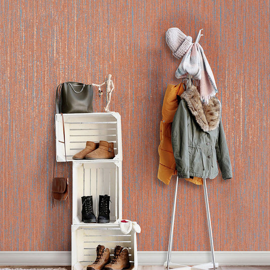 Moisture-Resistant Linen Pattern Wallpaper for Living Room Decoration in Orange, 20.5"W x 33'L Orange-Gray Clearhalo 'Modern wall decor' 'Modern' 'Wallpaper' Wall Decor' 1049537