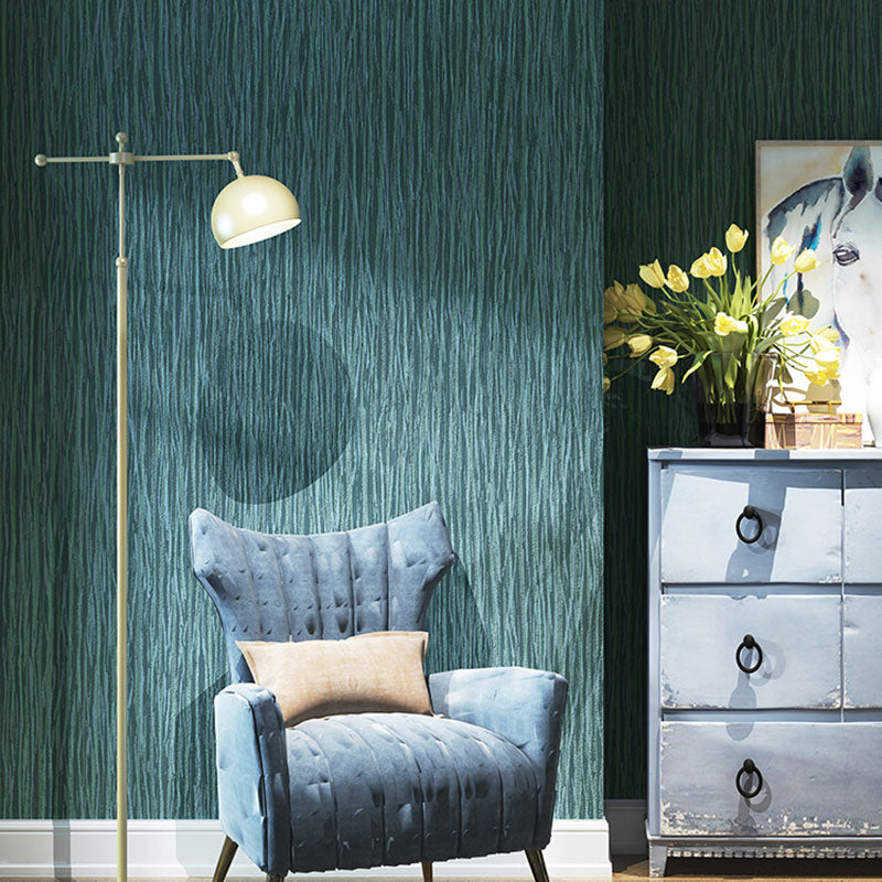 Simplicity Wall Covering in Natural Color Linen Textured Wallpaper, 33'L x 20.5"W Peacock Blue Clearhalo 'Modern wall decor' 'Modern' 'Wallpaper' Wall Decor' 1049542