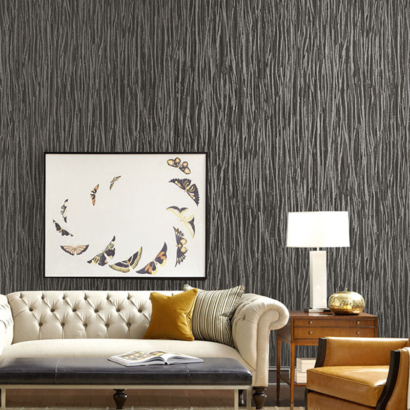 Simplicity Wall Covering in Natural Color Linen Textured Wallpaper, 33'L x 20.5"W Dark Gray Clearhalo 'Modern wall decor' 'Modern' 'Wallpaper' Wall Decor' 1049546