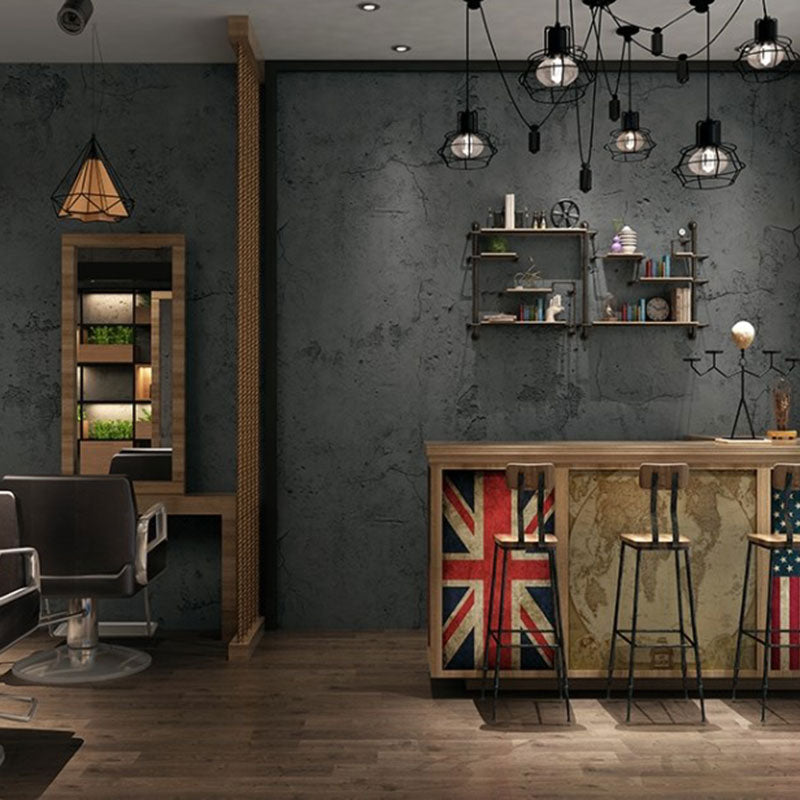Industrial Cement Effect Wallpaper for Coffee Shop Decoration, Natural Color, 32.3 sq ft., Self-Adhesive Dark Gray Clearhalo 'Industrial wall decor' 'Industrial' 'Wallpaper' Wall Decor' 1049579
