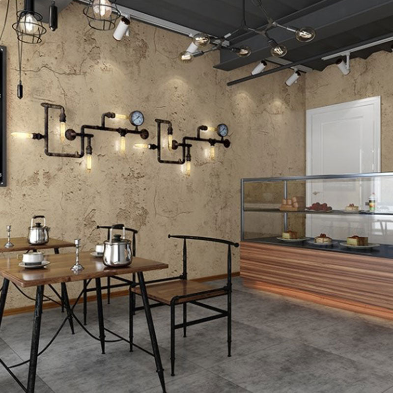 Industrial Cement Effect Wallpaper for Coffee Shop Decoration, Natural Color, 32.3 sq ft., Self-Adhesive Clearhalo 'Industrial wall decor' 'Industrial' 'Wallpaper' Wall Decor' 1049582