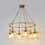 Retro Stylish Ring Chandelier Lighting with Squared Cage Shade 6 Bulbs Iron Hanging Light in Gold Gold Clearhalo 'Cast Iron' 'Ceiling Lights' 'Chandeliers' 'Industrial Chandeliers' 'Industrial' 'Metal' 'Middle Century Chandeliers' 'Rustic Chandeliers' 'Tiffany' Lighting' 105564
