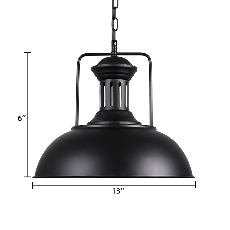 13"/14"/16" Dia Bowl Metal Pendant Lighting Retro Stylish 1 Bulb Dining Room Hanging Ceiling Light in Black/White Inner/White Clearhalo 'Art Deco Pendants' 'Black' 'Cast Iron' 'Ceiling Lights' 'Ceramic' 'Crystal' 'Industrial Pendants' 'Industrial' 'Metal' 'Middle Century Pendants' 'Pendant Lights' 'Pendants' 'Rustic Pendants' 'Tiffany' Lighting' 105645