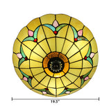 Yellow Ceiling Light, Flushmount Lighting with Art Glass Bowl Shade for Bedroom Tiffany Style Clearhalo 'Ceiling Lights' 'Close To Ceiling Lights' 'Close to ceiling' 'Flush mount' Lighting' 105720