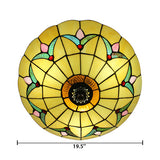 Yellow Ceiling Light, Flushmount Lighting with Art Glass Bowl Shade for Bedroom Tiffany Style Clearhalo 'Ceiling Lights' 'Close To Ceiling Lights' 'Close to ceiling' 'Flush mount' Lighting' 105720