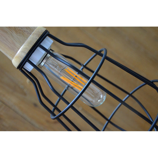 Mini Caged Suspension Light Rustic Lodge Metal 1 Bulb Pendant Lighting in Black for Coffee Shop Clearhalo 'Art Deco Pendants' 'Black' 'Cast Iron' 'Ceiling Lights' 'Ceramic' 'Crystal' 'Industrial Pendants' 'Industrial' 'Metal' 'Middle Century Pendants' 'Pendant Lights' 'Pendants' 'Rustic Pendants' 'Tiffany' Lighting' 105954