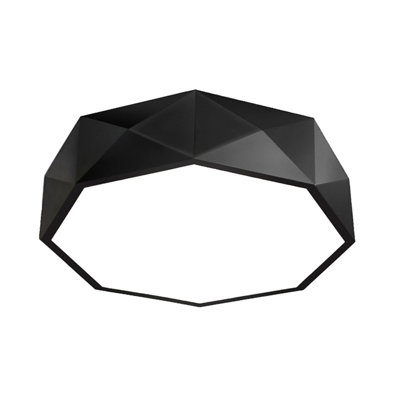 Concave/Convex Shape Metal Flush Mount Lighting Modern Led White/Black Flush Ceiling Mount, 16"/19.5"/23.5" Wide Clearhalo 'Ceiling Lights' 'Close To Ceiling Lights' 'Close to ceiling' 'Flush mount' Lighting' 106108