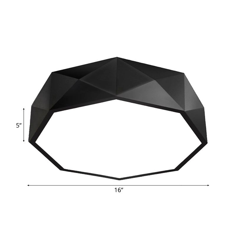 Concave/Convex Shape Metal Flush Mount Lighting Modern Led White/Black Flush Ceiling Mount, 16"/19.5"/23.5" Wide Clearhalo 'Ceiling Lights' 'Close To Ceiling Lights' 'Close to ceiling' 'Flush mount' Lighting' 106111