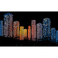 Luminous Night City Mural Wallpaper for Office Room, Orange and Black, Personalized Size Available Clearhalo 'Wall Decor' 'Wall Mural' 1061349
