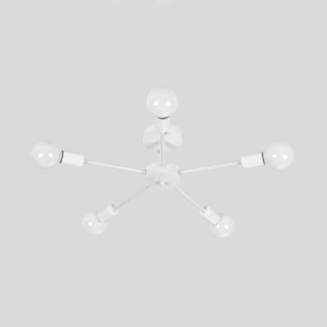 Nordic Metal Sputnik Ceiling Flush Mount Light 5/10 Lights White/Black Bedroom Semi Flush Ceiling Light Clearhalo 'Ceiling Lights' 'Close To Ceiling Lights' 'Close to ceiling' 'Semi-flushmount' Lighting' 106147