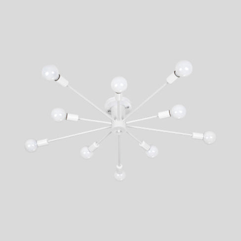 Nordic Metal Sputnik Ceiling Flush Mount Light 5/10 Lights White/Black Bedroom Semi Flush Ceiling Light Clearhalo 'Ceiling Lights' 'Close To Ceiling Lights' 'Close to ceiling' 'Semi-flushmount' Lighting' 106153