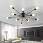 Nordic Metal Sputnik Ceiling Flush Mount Light 5/10 Lights White/Black Bedroom Semi Flush Ceiling Light 10 Black A Clearhalo 'Ceiling Lights' 'Close To Ceiling Lights' 'Close to ceiling' 'Semi-flushmount' Lighting' 106154